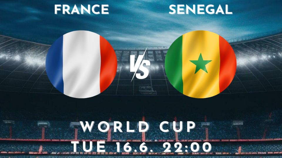 FIFA World Cup 16.6. kl. 22:00 Frankrike mot Senegal
